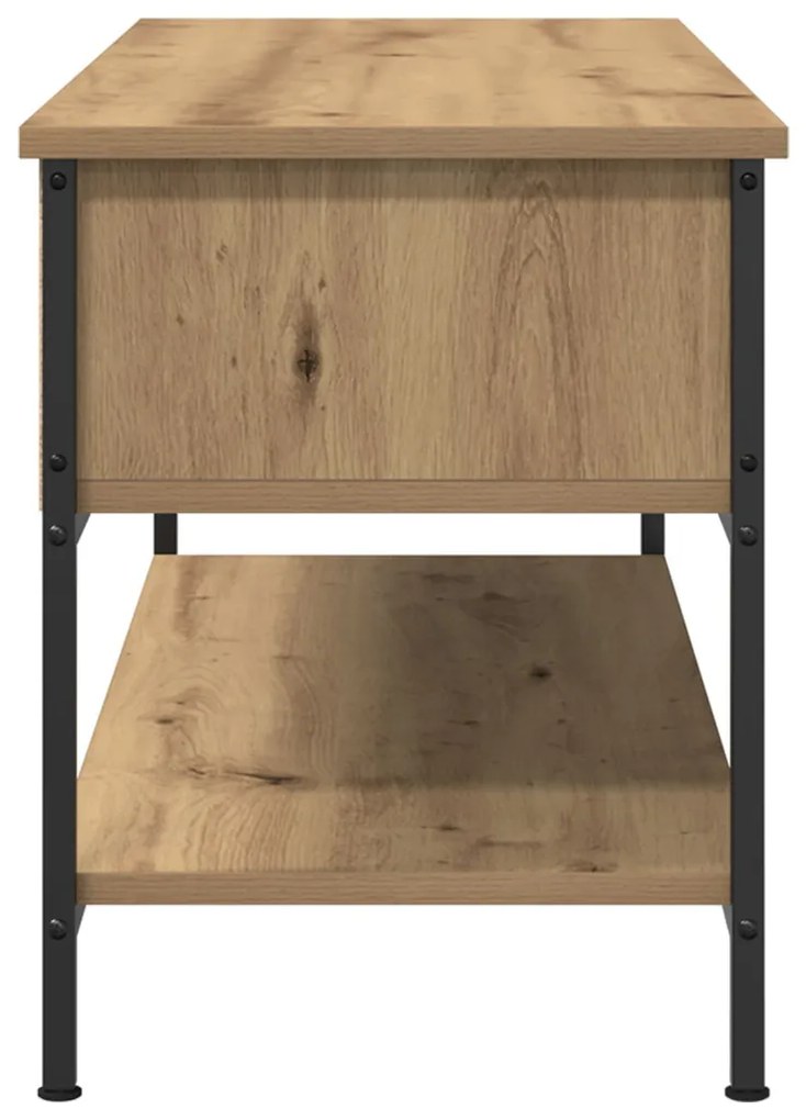 TV Szekrény Kézműves Tölgy 100x35x45 cm Műanyag és Acél