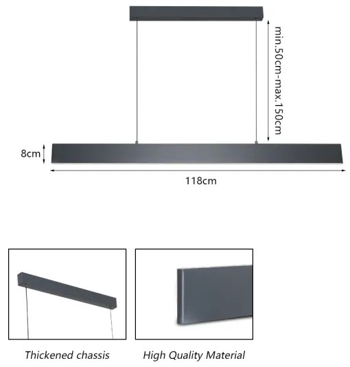 Brilagi - LED Dimmelhető csillár zsinóron SLIMLINE LED/40W/230V 3000-6000K antracit + távirányító