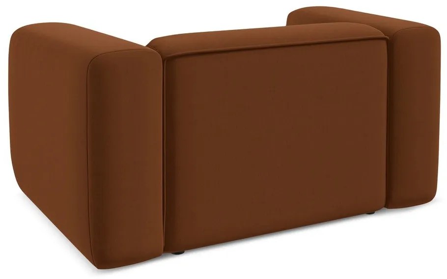 Narancssárga-barna bársony fotel Ekahi – Makamii