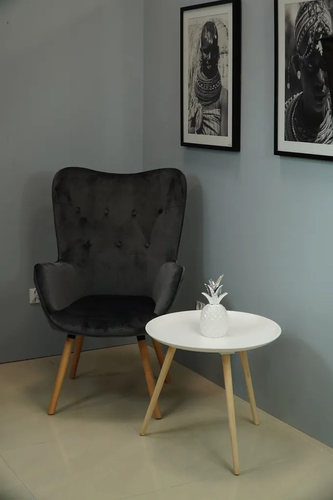 AKCIÓ ISLAND lerakóasztal Ø 54 cm, fehér II. osztály
