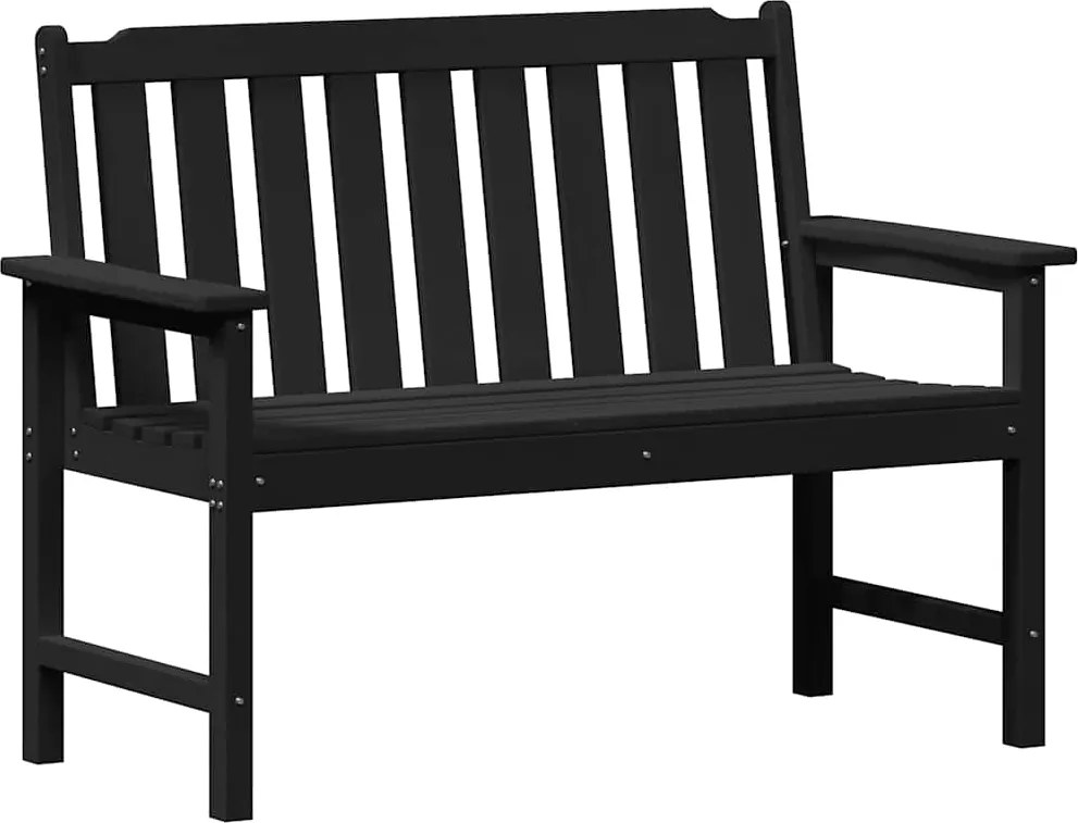 vidaXL Kerti pad Fekete 120 x 59 x 88 cm HDPE