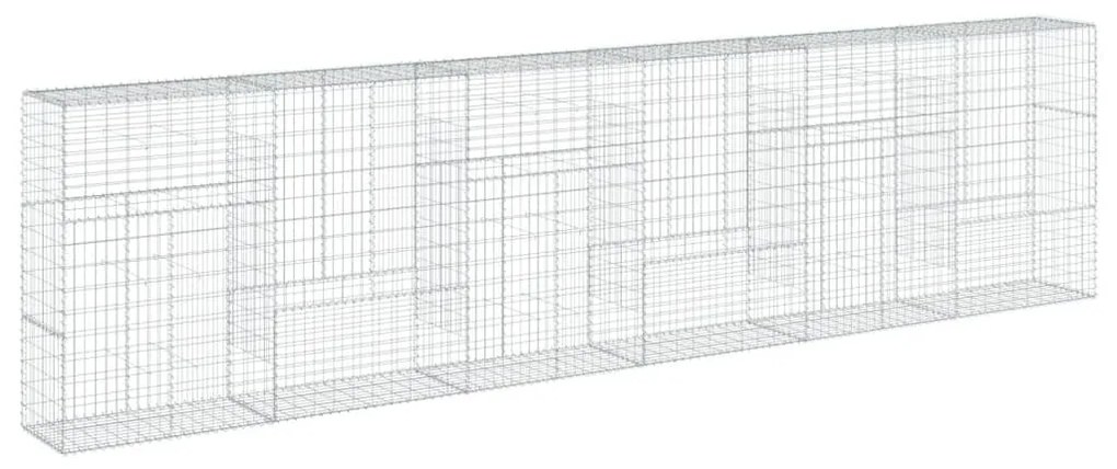 horganyzott vas gabion kosár fedéllel 600 x 50 x 150 cm