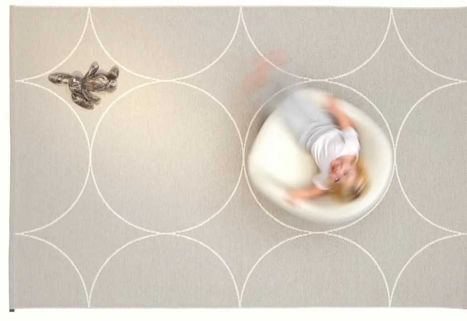 Krémszínű kültéri-beltéri szőnyeg 70x100 cm Boo Linen – Pappelina