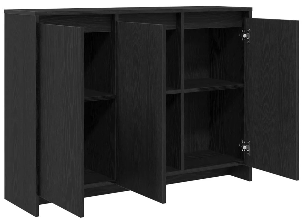 Fekete Tölgy Büfé 102x33x75 cm Műanyag Fa
