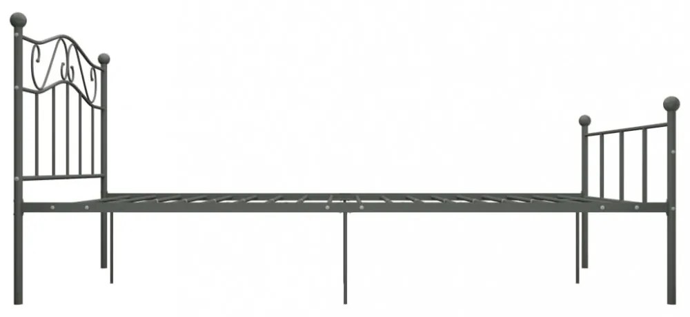 szürke fém ágykeret 160 x 200 cm