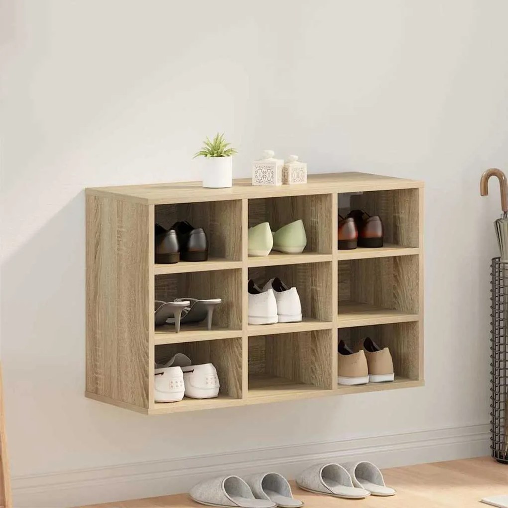 Cipősszekrény polcokkal sonoma tölgy 77.5 x 30 x 51 cm Faanyag