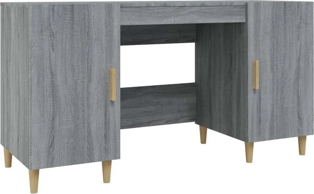 vidaXL szürke sonoma színű szerelt fa íróasztal 140 x 50 x 75 cm