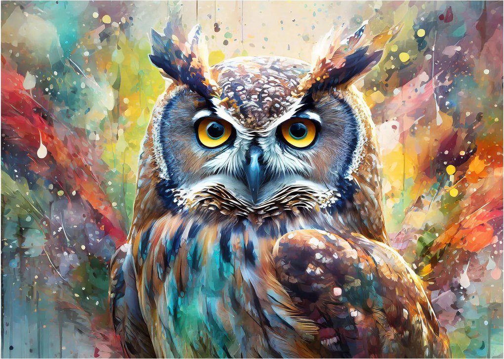 Üveg kép - Egy bagoly festménye (70x50 cm)