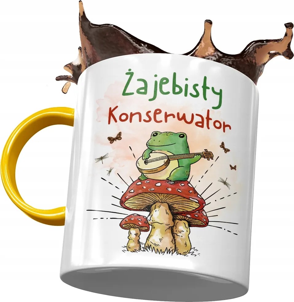 Sárga Bögre Karbantartónak Békás Karbantartó Nyomtatott Fotóval