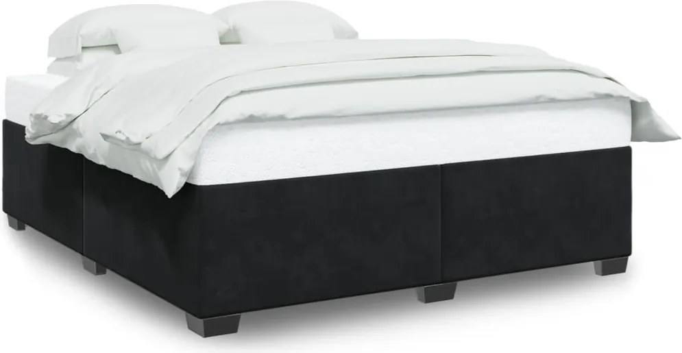 vidaXL fekete bársony ágykeret matrac nélkül 200 x 200 cm