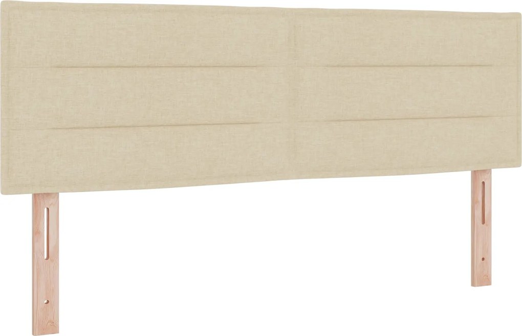 vidaXL LED ágytámla LED -es lámpákkal Krém 144 cm Poliészter