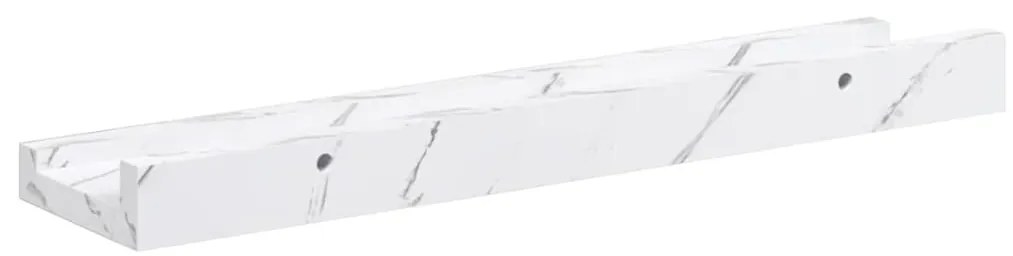 Falpolc polcokkal 4 pcs Fehér márvány 40 x 9 x 3 cm Faanyag