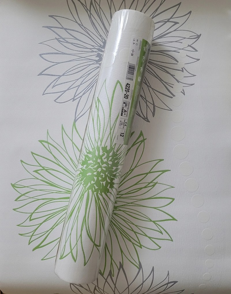 Fali tapéta, virágok, pöttyök, 4220-20