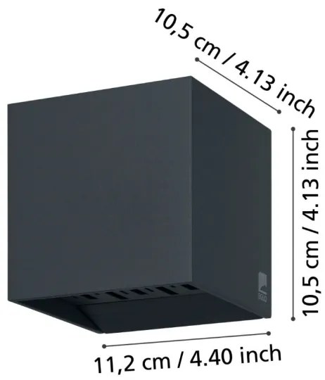 Eglo 900445 - LED Kültéri fali lámpa CALPINO 2xLED/3,3W/230V IP54