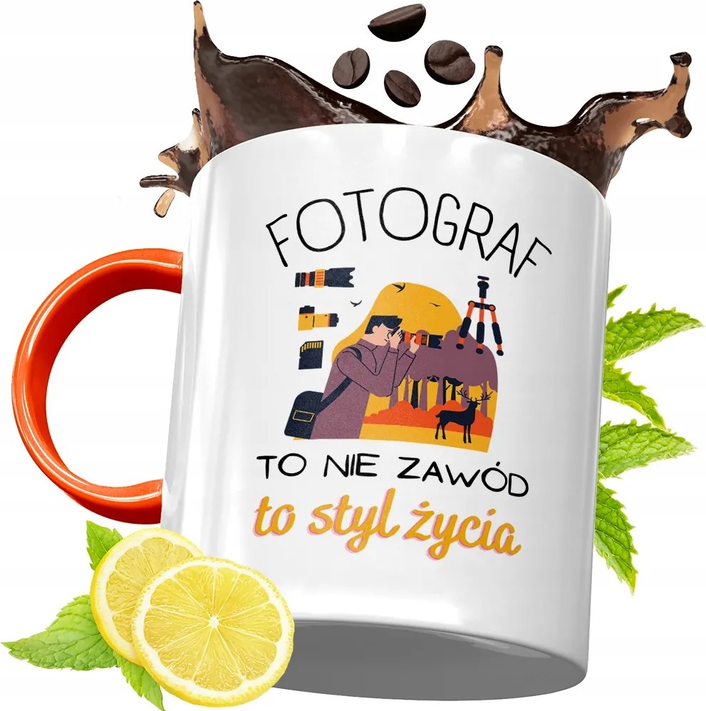 Narancssárga Bögre Fotósnak Ajándék fényképes nyomtatással