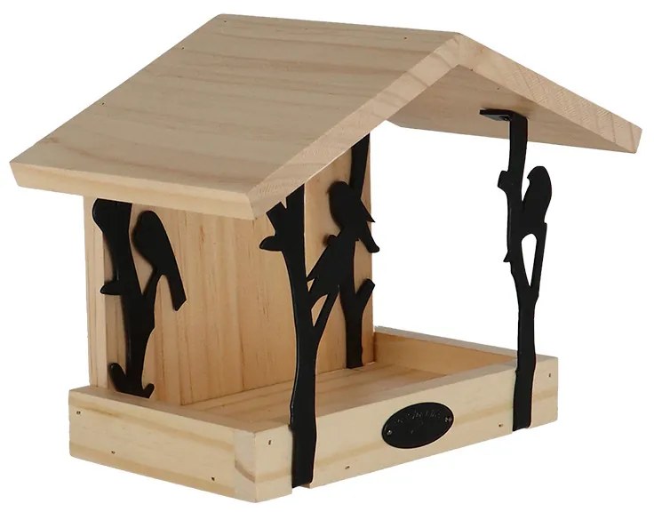 Fali madáretető, lézervágott madár mintával, 25 x 18 cm