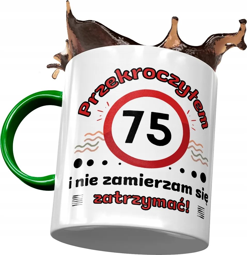 Zöld Bögre Születésnapra 75 75-es 75-ös Ajándék Nyomtatott Fotóval