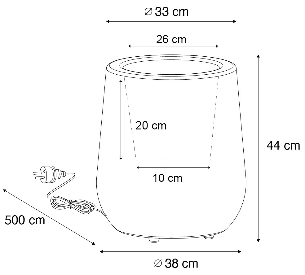 Kültéri állólámpa virágcserép fehér IP44 - Flowerpot