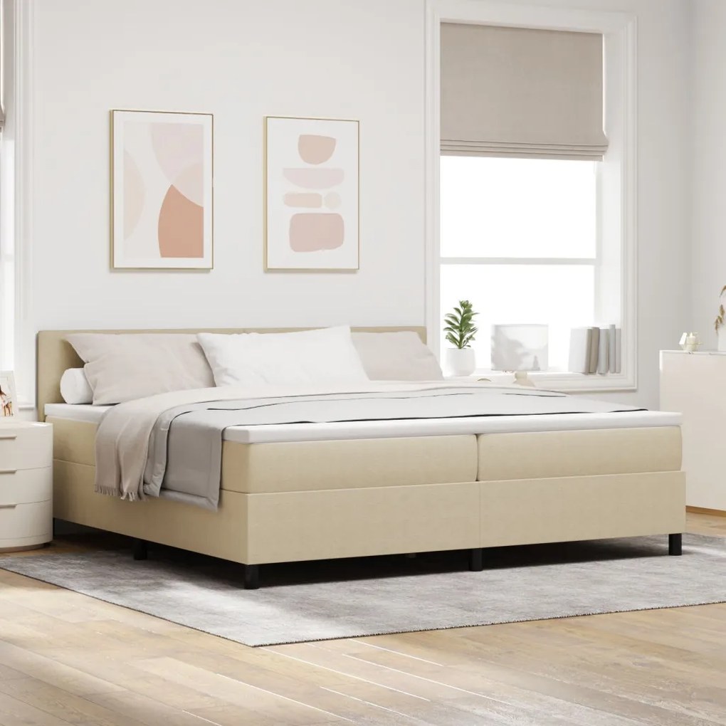 Box Spring Ágy Matrachoz Világos Zöld Szürke 200x200 cm Kordbársony