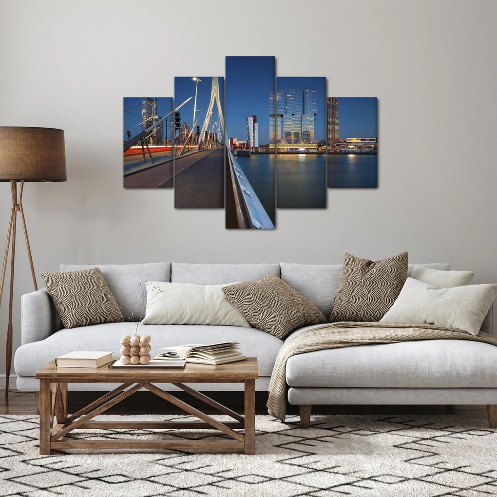 Kép - Alkonyat Rotterdamban, Hollandia (150x105 cm)