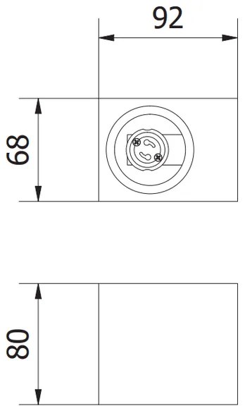 Lámpa Fali lámpa TIAGO négyzet, 1 irányú, GU10, MAX.35W, IP54 AC220-240V, 50/60Hz, fekete