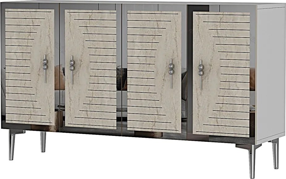 Tuna 120 - White, Travertine, Silver