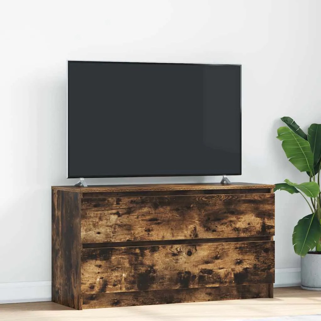 füstös tölgy színű szerelt fa TV-szekrény 100x35x54 cm