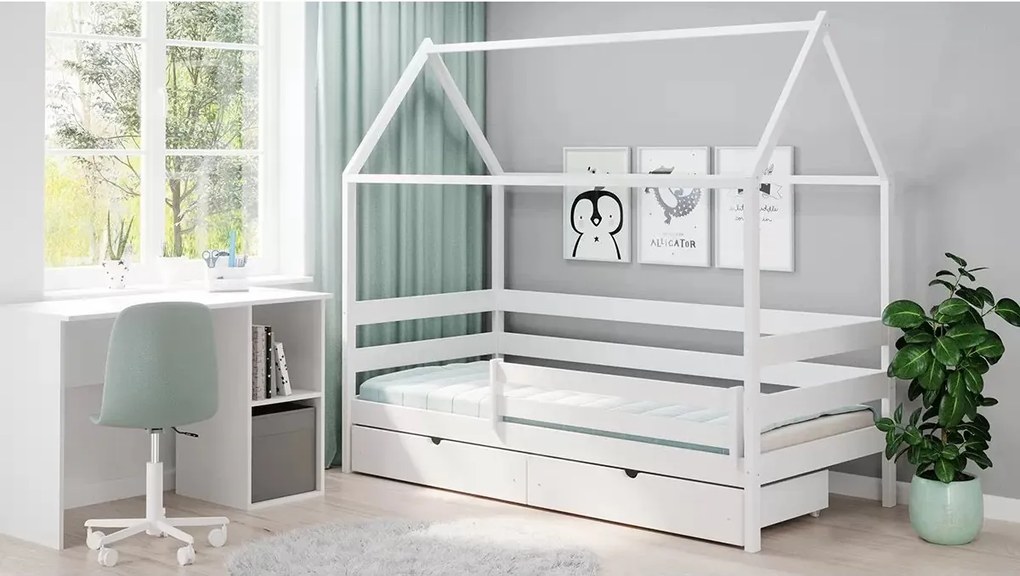 Comfio ház alakú gyerekágy 80x180 - fehér