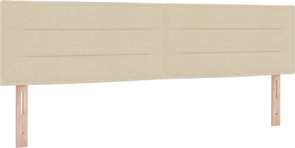 vidaXL LED ágytámla LED -es lámpákkal Krém 180 cm Poliészter