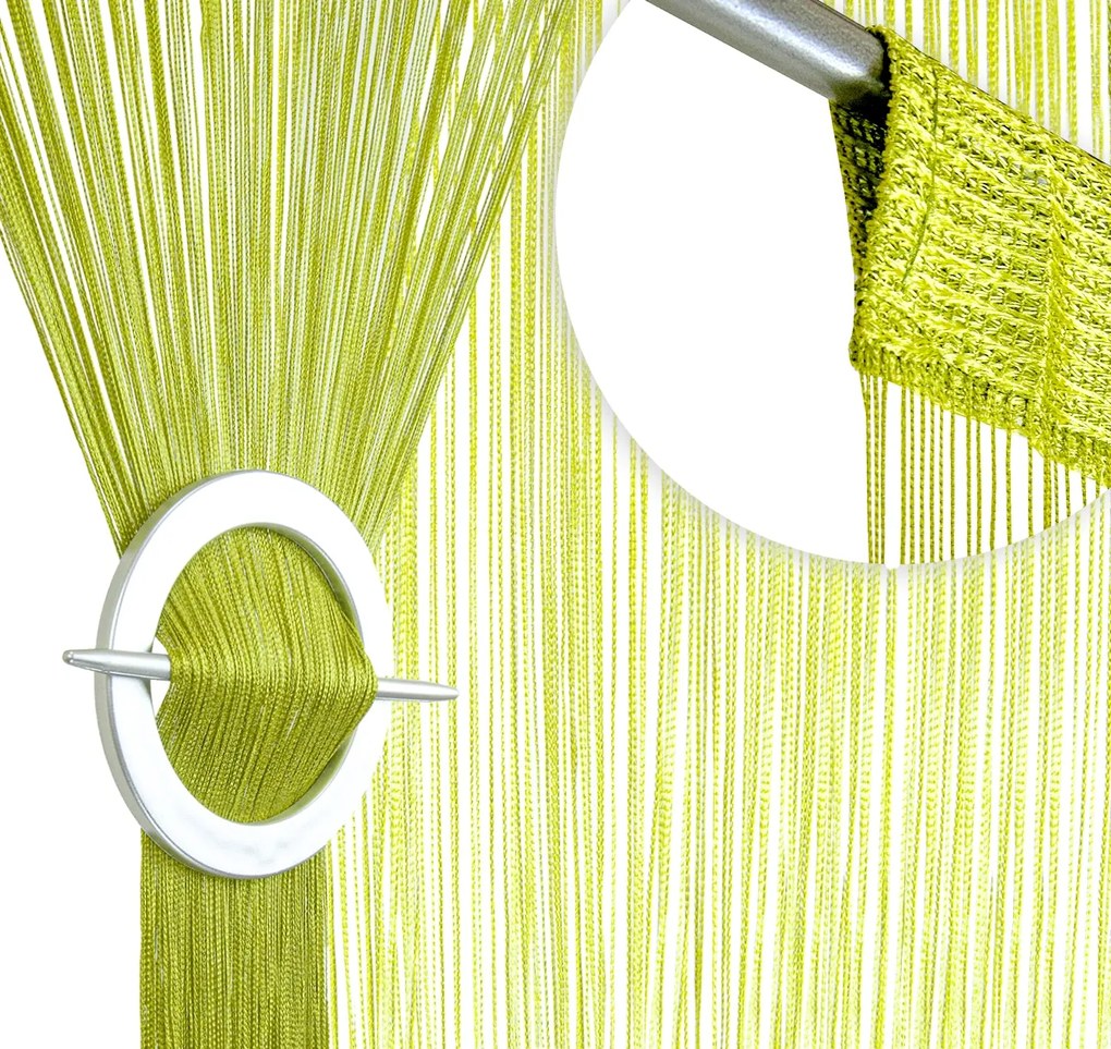 Függöny függöny spagetti zsinór rojt dekoráció szélesség 300x180 cm zöld