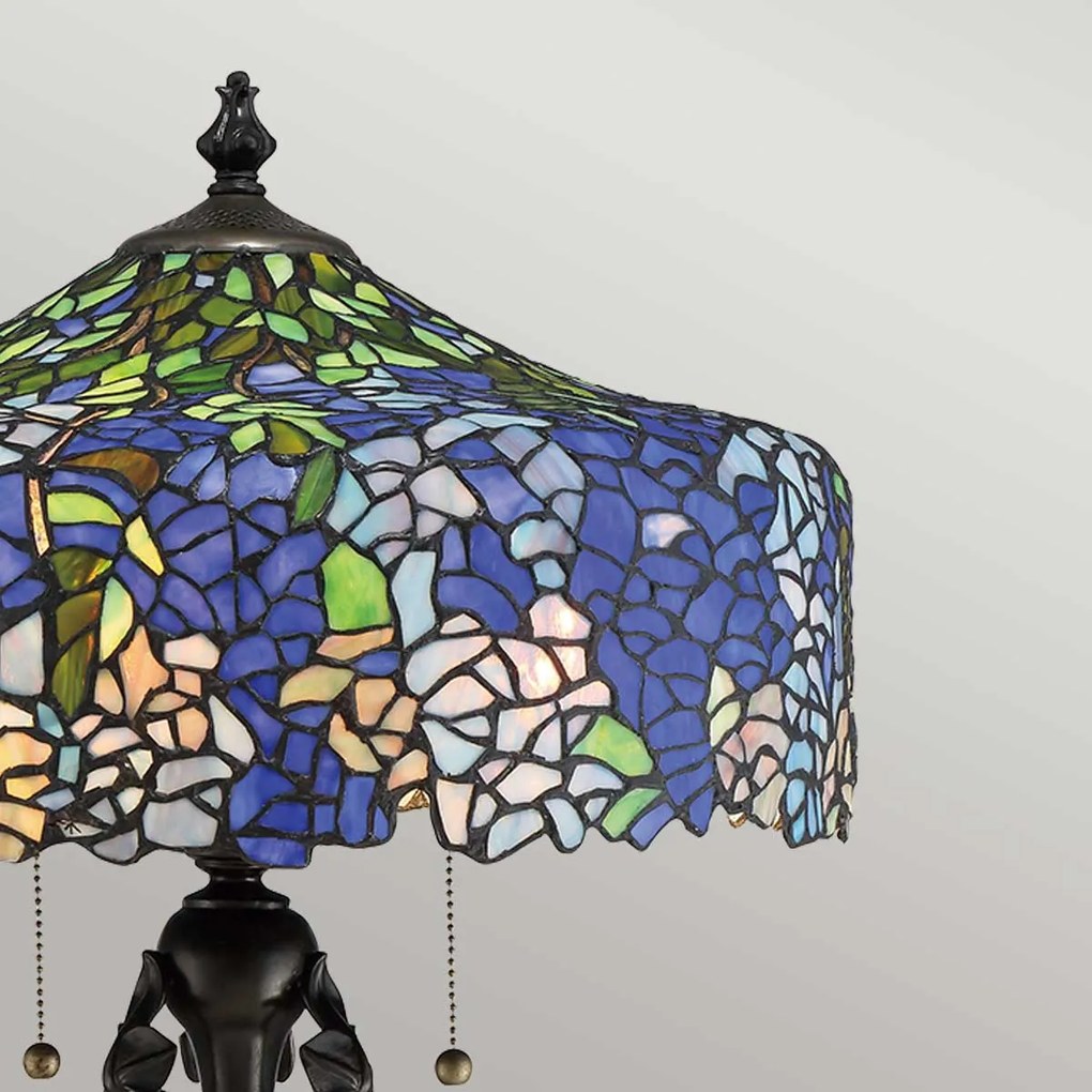 Quoizel klasszikus tiffany asztali lámpa cobalt barna színezett elsqz-cobalt-tl
