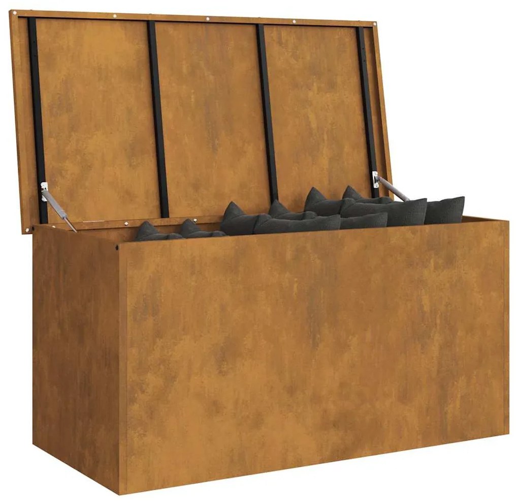 Kültéri Tároló Doboz Barna 100 x 50.5 x 50 cm időjárásálló acél