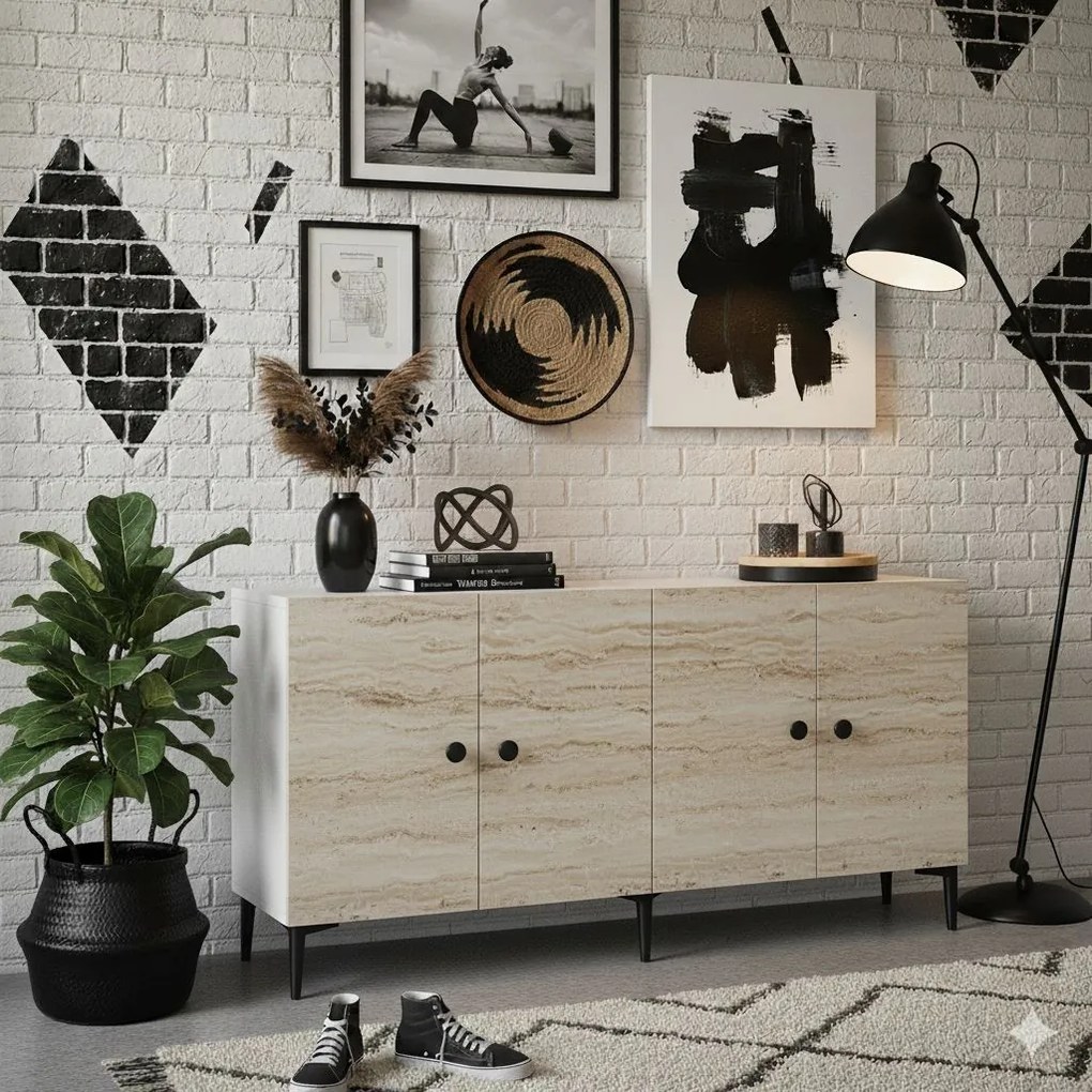Pella 150 - White, Travertine