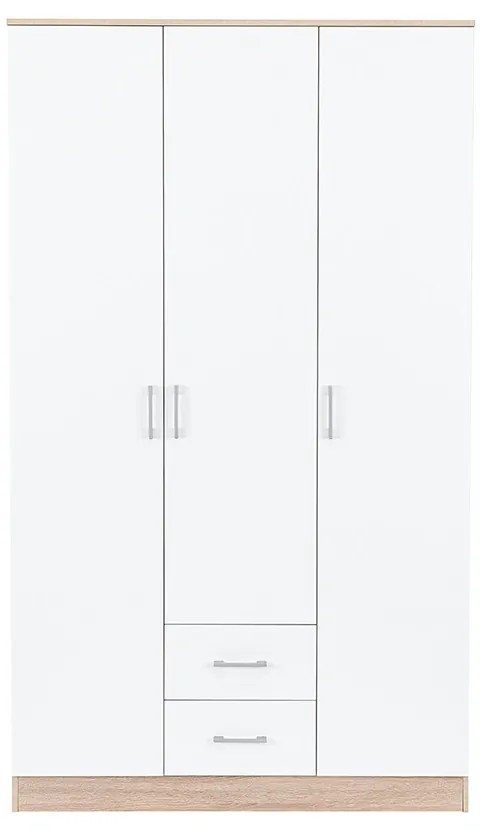 Miami gardróbszekrény 120x205 cm fehér-sonoma tölgy