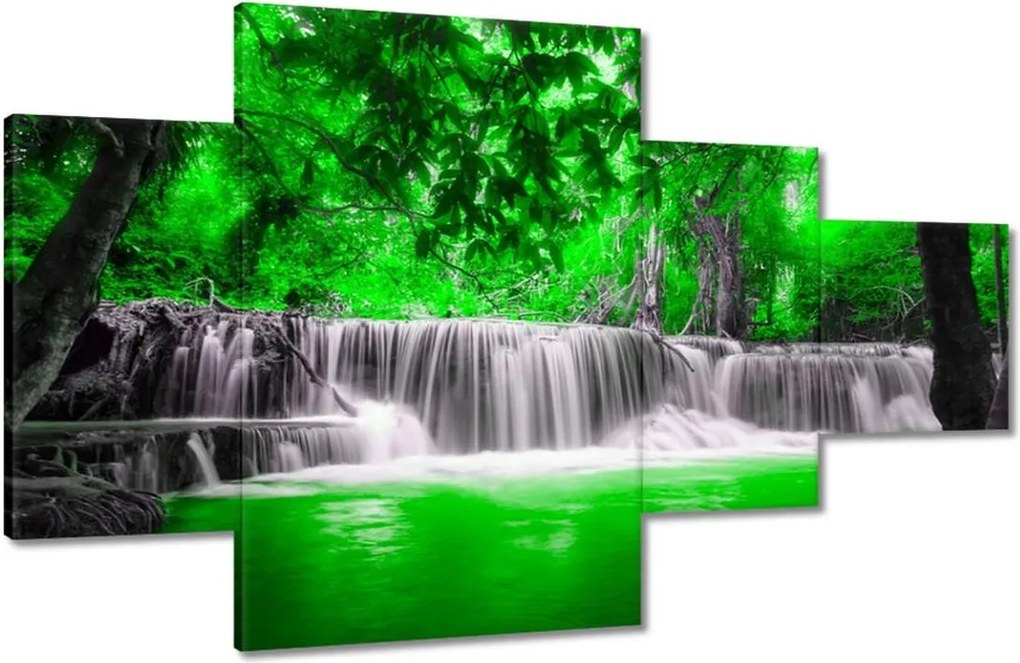 Vászonkép 130x80 Zöld vízesés Kaszkád