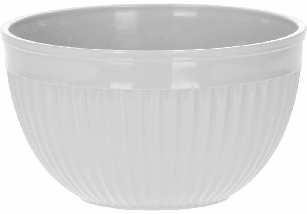 Műanyag tál, 2 l, bordázott, krémszínű