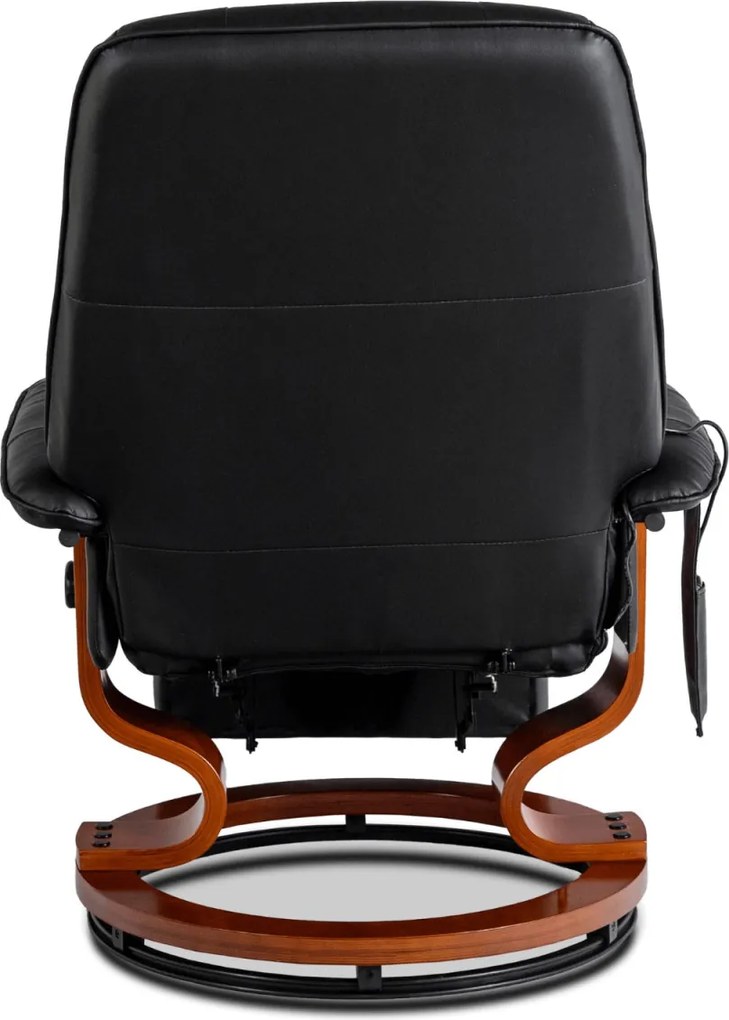 Forgó masszázsfotel fűtéssel fekete műbőr – WEST