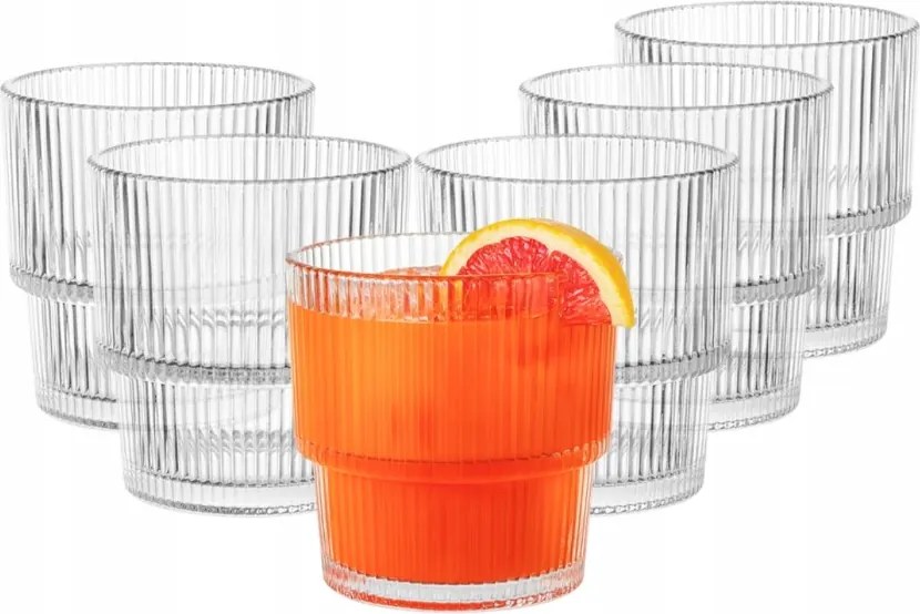 Whiskys italos poharak alacsony csíkos Luxito Strips 330ml 6 db