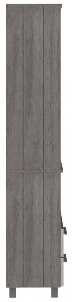 HAMAR világosszürke tömör fenyőfa tálalószekrény 60x35x180 cm
