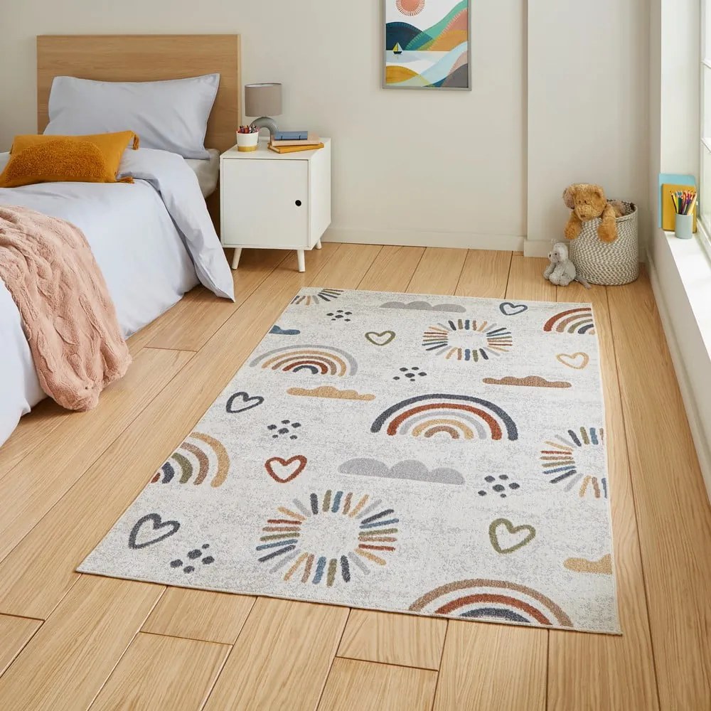Krémszínű gyerek szőnyeg 80x150 cm Vida Kids Rainbow – Think Rugs