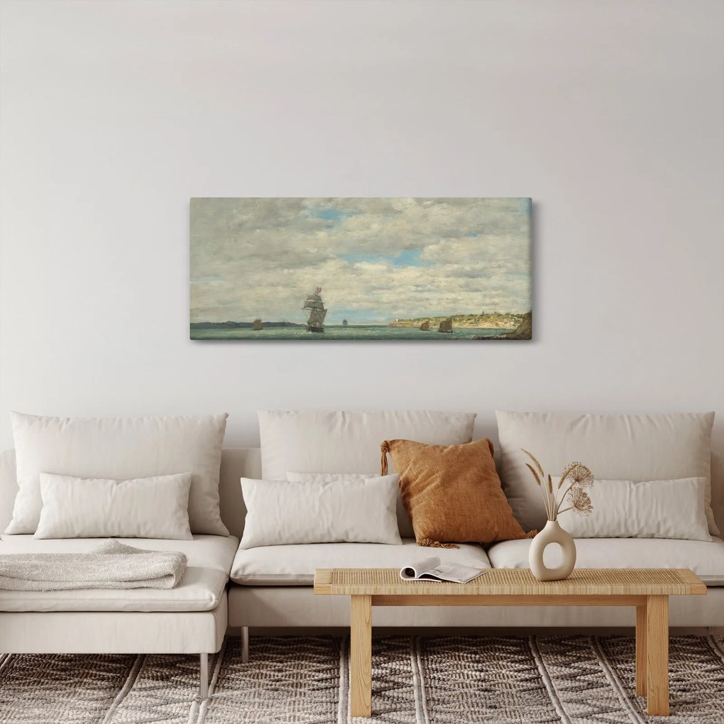Kép - Eugène Boudin, Coast of Brittany, reprodukciók (120x50 cm)