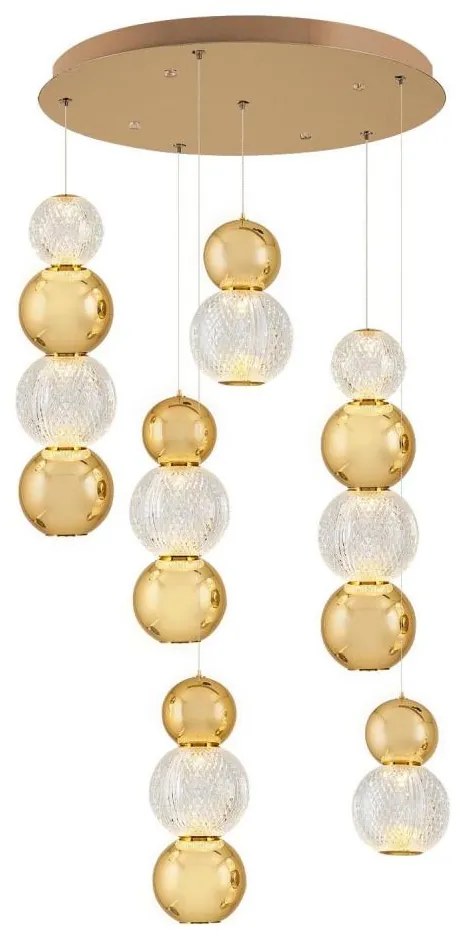 CREMONA kábeles LED csillár, 34W, 230V, 3000K, arany