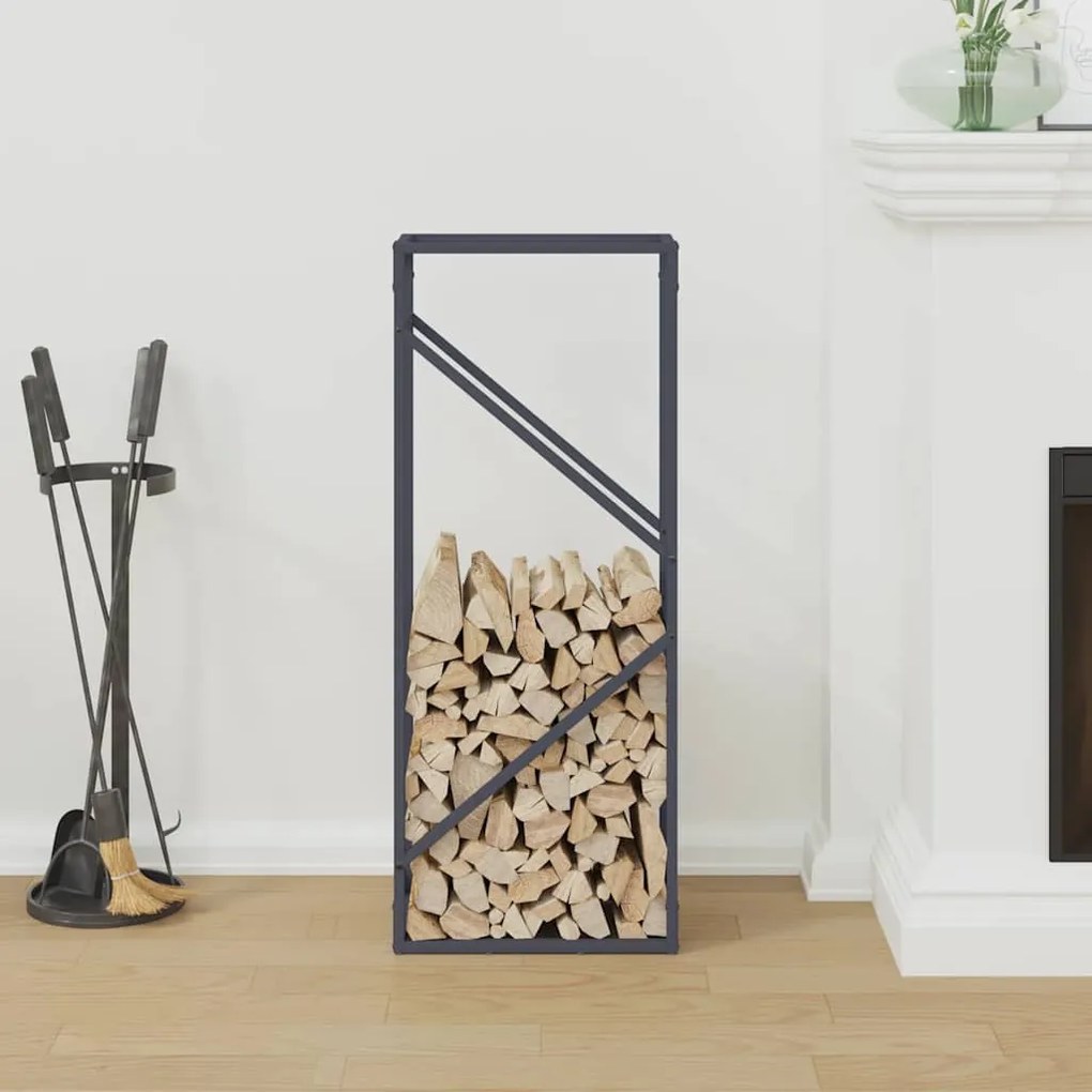 antracitszürke hidegen hengerelt acél tűzifatároló 40x25x100 cm