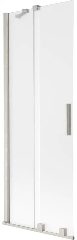 Mexen Velar, 2 szárnyas eltolható kádparaván 75 x 150 cm, 8 mm matt üveg, csiszolt acél, 896-075-000-31-97