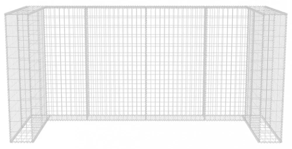 acél gabion 3 db gurulós kukához 250 x 100 x 120 cm