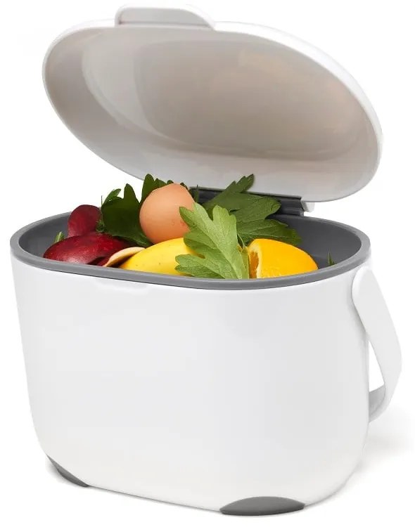 Caddy fehér-szürke komposztálható hulladék gyűjtő, 2,5 l - Addis