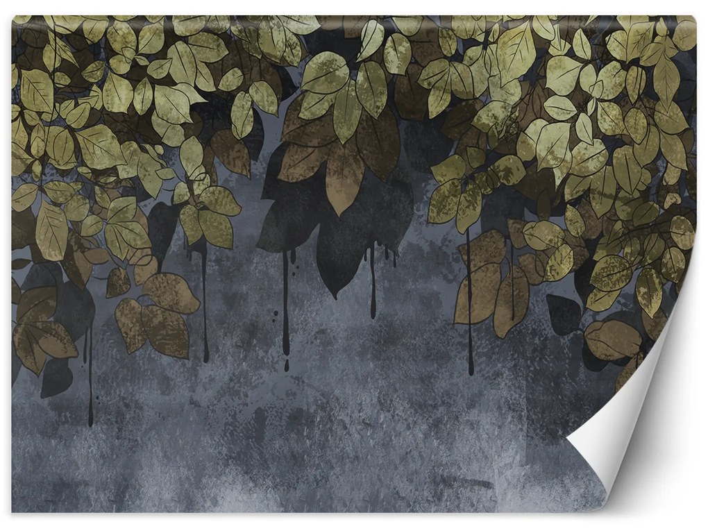Gario Fotótapéta Sápadt levelek beton alapon Anyag: Vlies, Méret: 450 x 315 cm