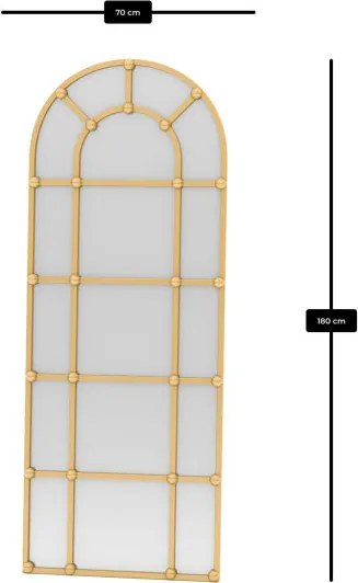 Ovalis tükör, arany, 70 cm