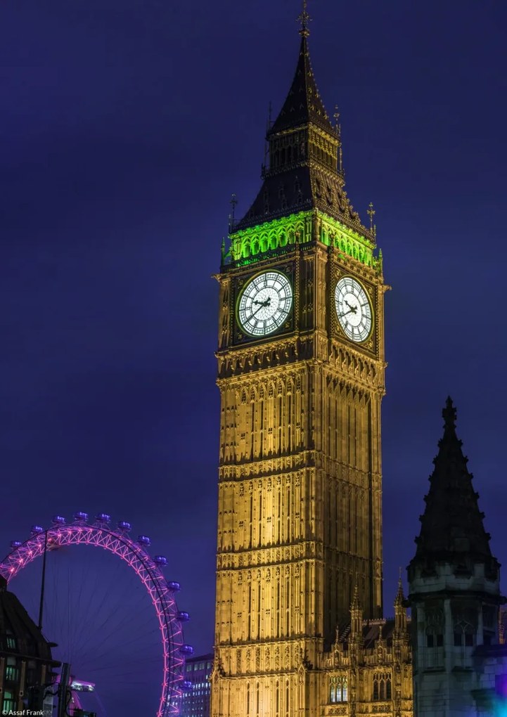 Poszter 21x29,7cm Big Ben éjszaka 2, Assaf Frank
