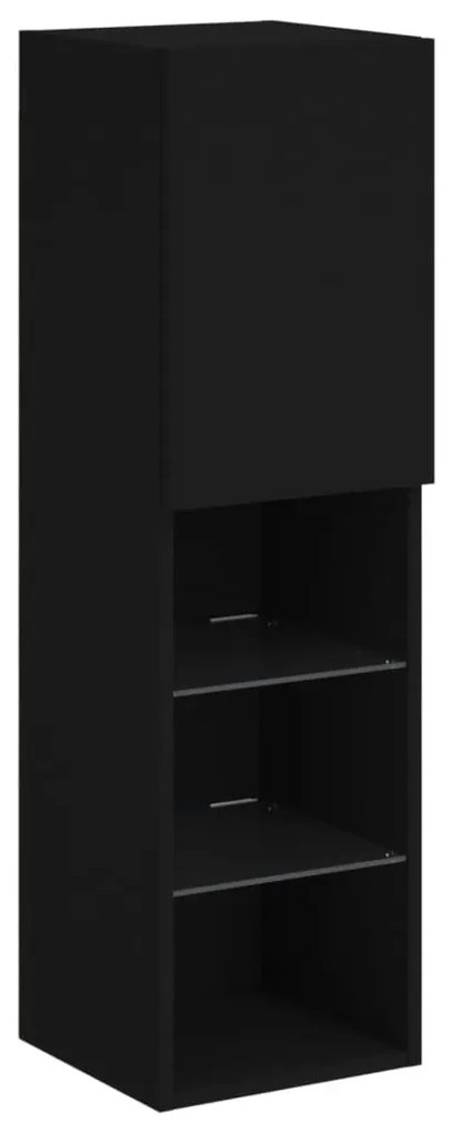 fekete TV-szekrény LED-lámpákkal 30,5 x 30 x 102 cm